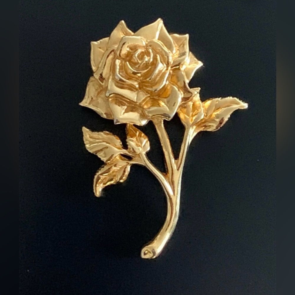 Vintage 1950’s Gold-Tone Rose Brooch/Pin